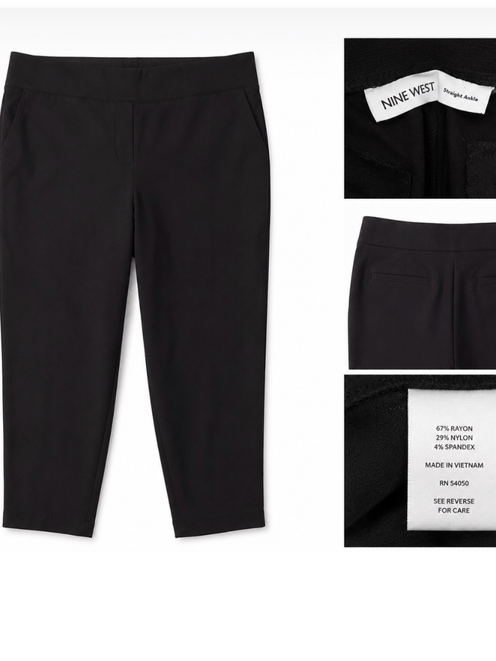 Nine West Black Straight Ankle Trousers